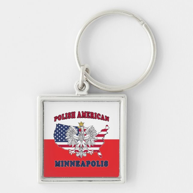 Minneapolis Minnesota Polish Schlüsselanhänger (Vorne)