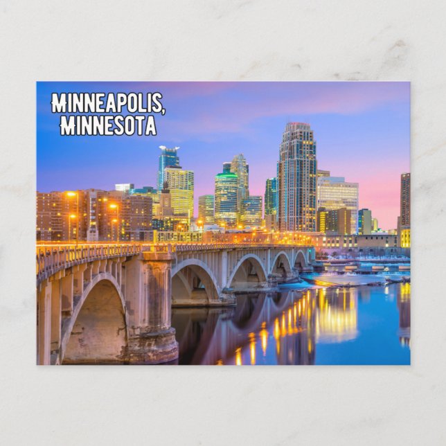 Minneapolis Minnesota Postkarte (Vorderseite)