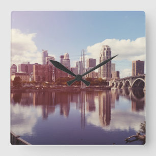 Minneapolis Minnesota Quadratische Wanduhr