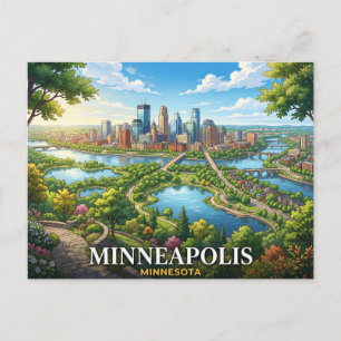 Minneapolis Minnesota Reise  Postkarte