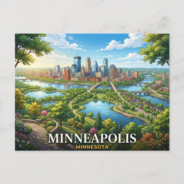 Minneapolis Minnesota Reise  Postkarte (Vorderseite)