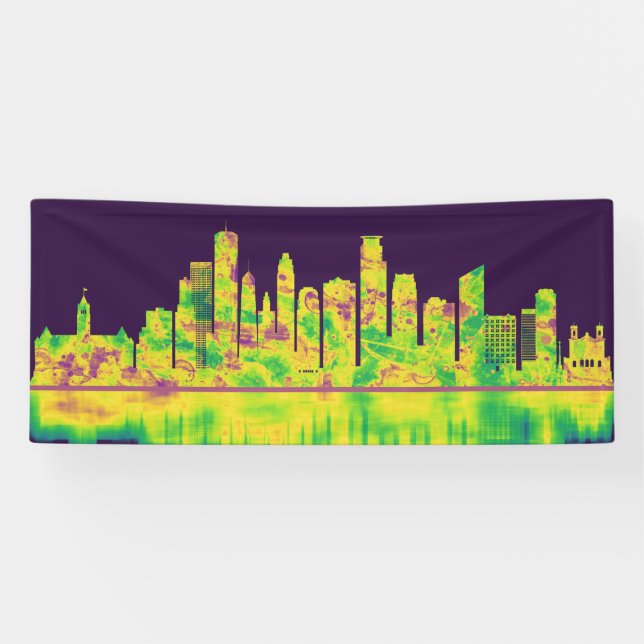 Minneapolis Minnesota Skyline Banner (Horizontal)