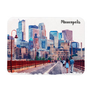 Minneapolis Minnesota Skyline City View Magnet