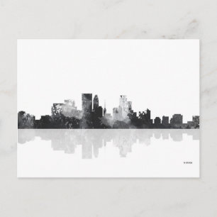 MINNEAPOLIS, MINNESOTA SKYLINE POSTKARTE