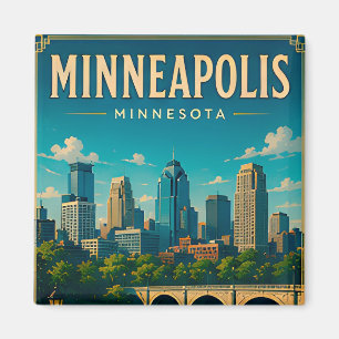 🌉 Minneapolis Minnesota Skyline und Fluss Magnet