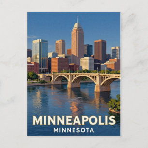 Minneapolis Minnesota Steinbogenbrücke Postkarte
