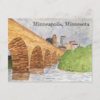 Minneapolis, Minnesota Stone Arch Brich Post Card