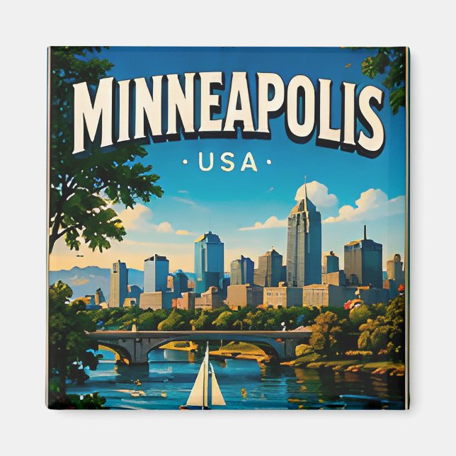 Minneapolis Minnesota Stone Arch Bridge  Magnet (Vorne)