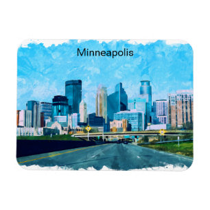 Minneapolis Minnesota Travel Skyline Magnet