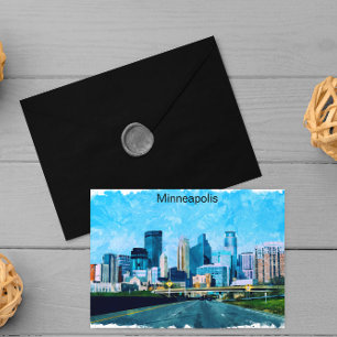 Minneapolis Minnesota Travel Skyline Postkarte