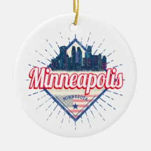 Minneapolis Minnesota USA Skyline Vereinigte Staat Keramik Ornament