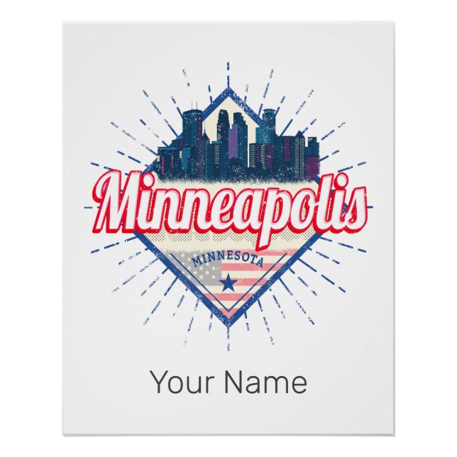 Minneapolis Minnesota USA Skyline Vereinigte Staat Poster (Vorderseite)