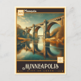 Minneapolis, Minnesota | VINTAG Postkarte