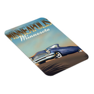 Minneapolis, Minnesota Vintage Reiseplakat Magnet