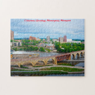 Minneapolis Minnesota.Weihnachtsgrüße Puzzle