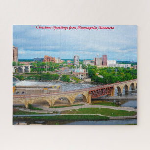 Minneapolis Minnesota .Weihnachtsgrüße Puzzle