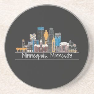 Minneapolis, MN Skyline Coaster Getränkeuntersetzer