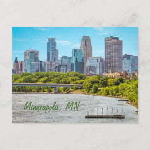 Minneapolis, MN Skyline Postkarte