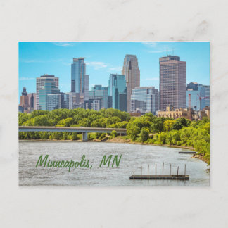 Minneapolis, MN Skyline Postkarte