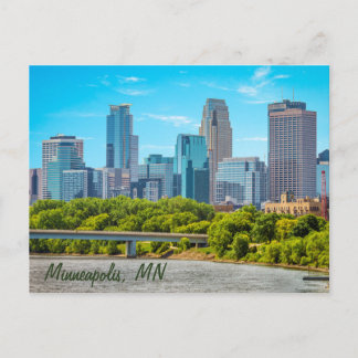 Minneapolis, MN Skyline Postkarte