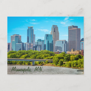 Minneapolis, MN Skyline Postkarte