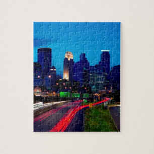 Minneapolis Night Skyline Puzzle