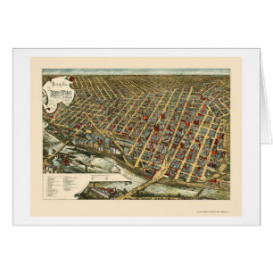 Minneapolis, panoramische Karte Mangans - 1891