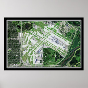 Minneapolis-Saint Paul Intl Airport Satellite Kart Poster