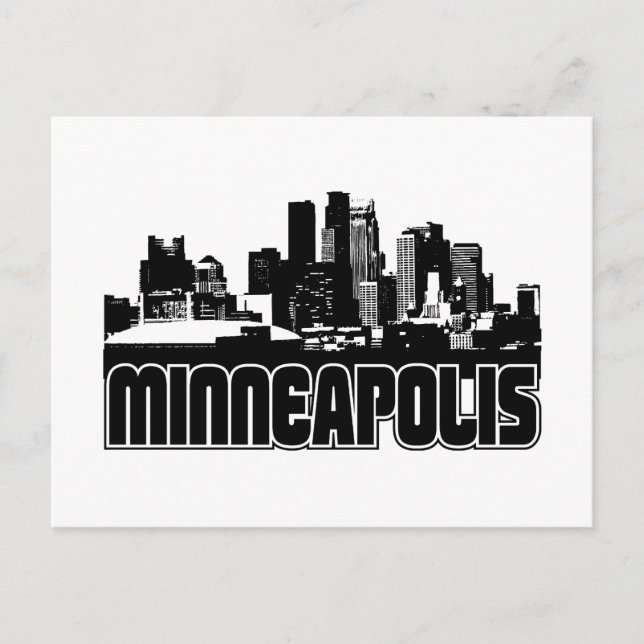 Minneapolis Skyline Postkarte (Vorderseite)