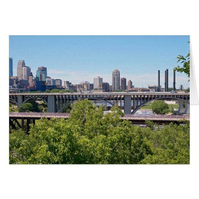 Minneapolis Skyline und Brücken (Vorderseite (Horizontal))