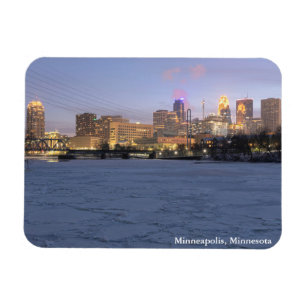 Minneapolis-Skyline und eingefrorener Lenkflugkörp Magnet