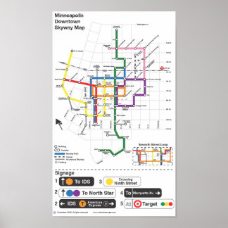 Minneapolis Skyway Map Poster