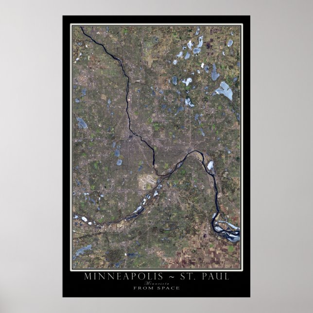 Minneapolis - St Paul Minnesota Satellite Poster (Vorne)