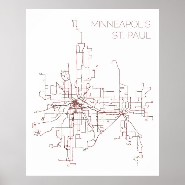 Minneapolis-St. Paul Transit Routes (Printwerbung) Poster (Vorne)