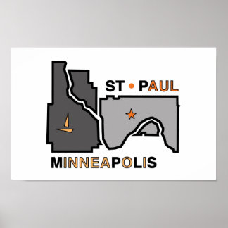 Minneapolis St. Paul Twin City Liebe Poster