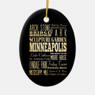 Minneapolis Stadt Minnesota Staat Typografie Kunst Keramik Ornament