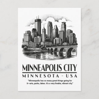 Minneapolis Stadt Minnesota USA Postkarte