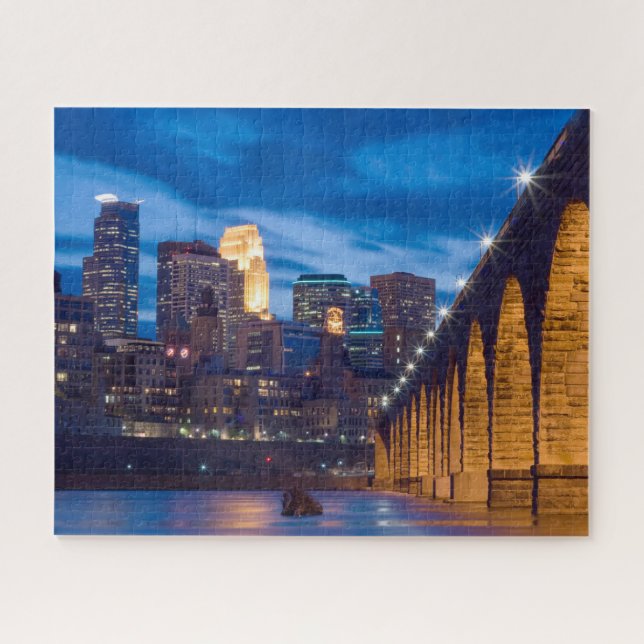 Minneapolis Stone Arch Bridge Skyline Puzzle (Horizontal)