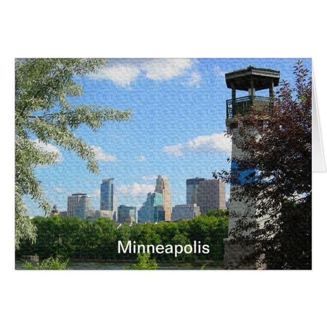Minneapolis und Boom Island Leuchtturm (Vorderseite (Horizontal))