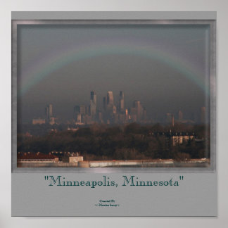 Minneapolis und Regenbogen Poster