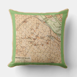 Minneapolis Vintage-Karte Wurfkissen Kissen