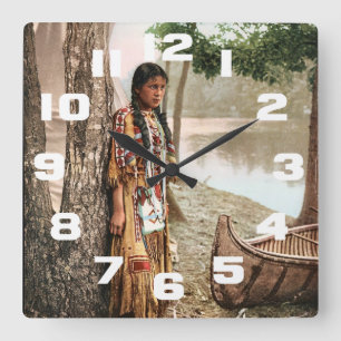 Minnehaha 1897 gebürtiger Amerikaner Hiawatha Quadratische Wanduhr