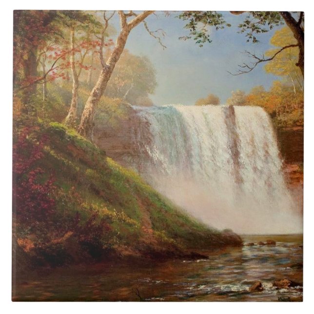 Minnehaha Falls, feine Kunst von Albert Bierstadt Fliese (Vorderseite)