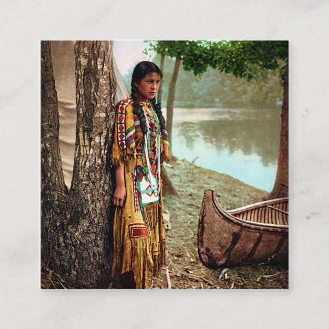 Minnehaha - Indianeramerikaner Hiawatha 1904 Quadratische Visitenkarte (Vorderseite)