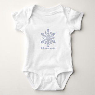 Minnesnowta Blue Snowflake Baby Strampler