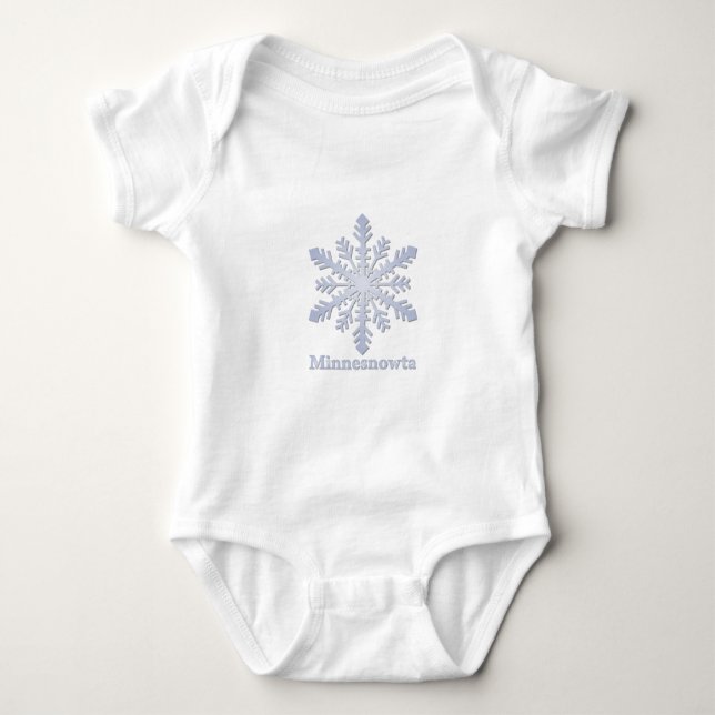 Minnesnowta Blue Snowflake Baby Strampler (Vorderseite)