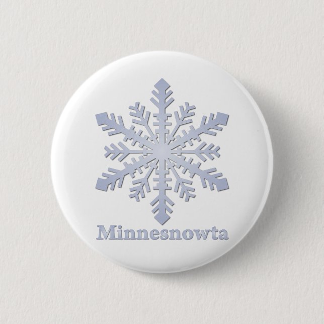 Minnesnowta Blue Snowflake Button (Vorderseite)