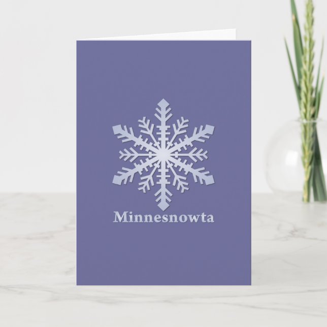 Minnesnowta Blue Snowflake Feiertagskarte (Vorderseite)