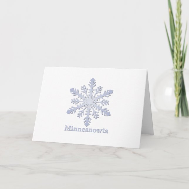 Minnesnowta Blue Snowflake Feiertagskarte (Vorderseite)