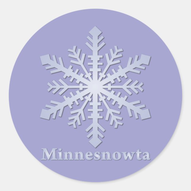 Minnesnowta Blue Snowflake Runder Aufkleber (Vorderseite)